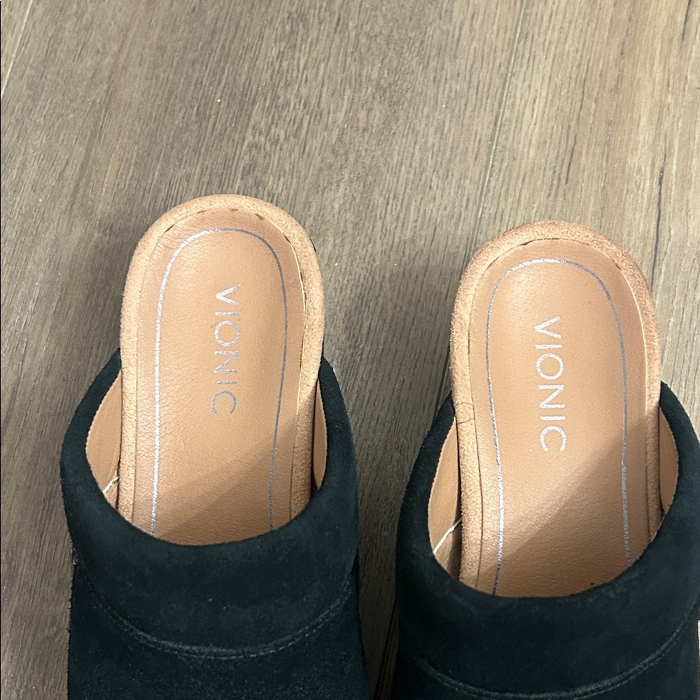 Vionic Black Suede Mules - Picture 2 of 12